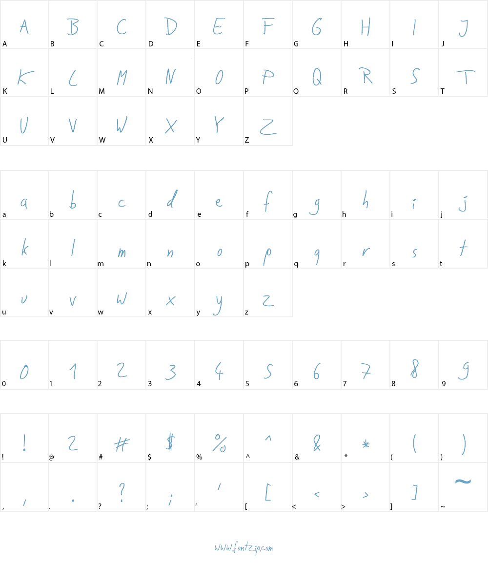 Jakobs Handwriting Font Character
